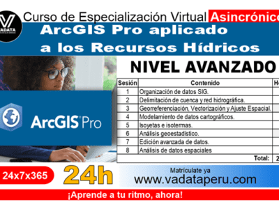 ArcGIS Pro aplicado a los Recursos Hídricos, Nivel Avanzado, asincrónico